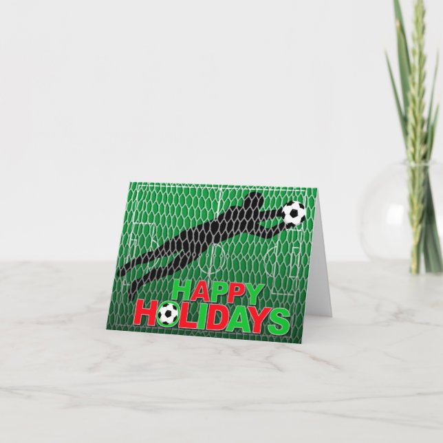 Cartes Pour Fêtes Annuelles Bonnes fêtes but de terrain de football (Devant)