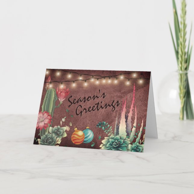 Cartes Pour Fêtes Annuelles Bonnes Fêtes Cactus et Succulents Noël (Devant)