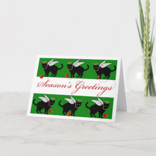 Cartes Pour Fêtes Annuelles Bonnes Fêtes Cat Angel Unbobinage Fil