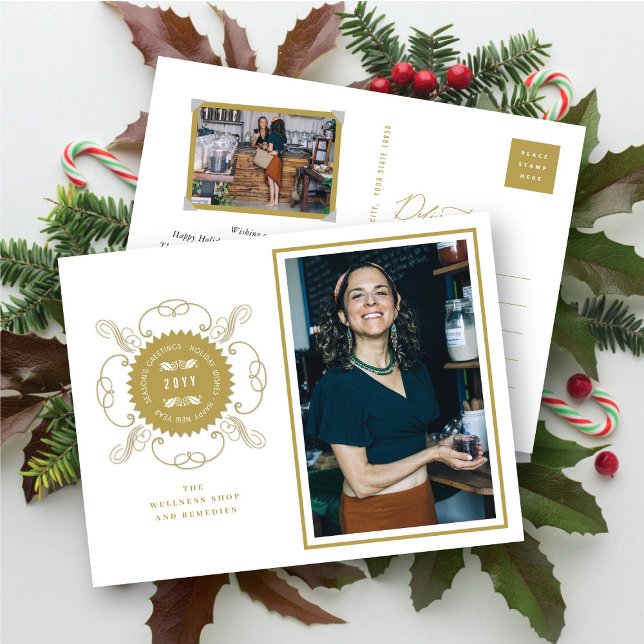 Cartes Pour Fêtes Annuelles Bonnes Fêtes Classic Seal Photo Business (Créateur téléchargé)