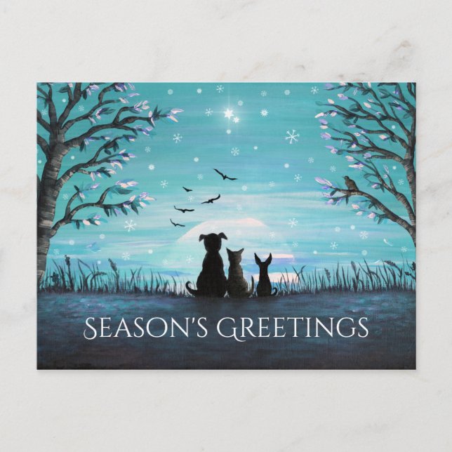 Cartes Pour Fêtes Annuelles Bonnes Fêtes Coucher de soleil hivernal (Devant)