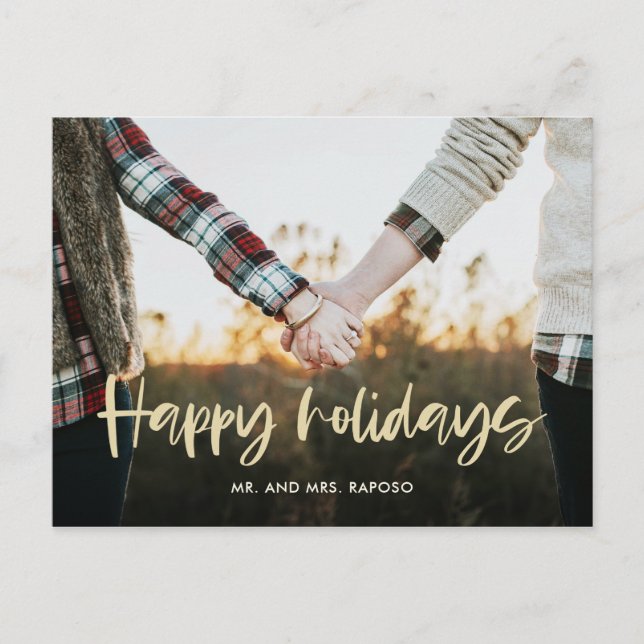 Cartes Pour Fêtes Annuelles Bonnes fêtes couples neutres de photo de Noël (Devant)