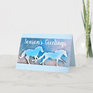 Cartes Pour Fêtes Annuelles Bonnes Fêtes de Cheval Sauvage Noël