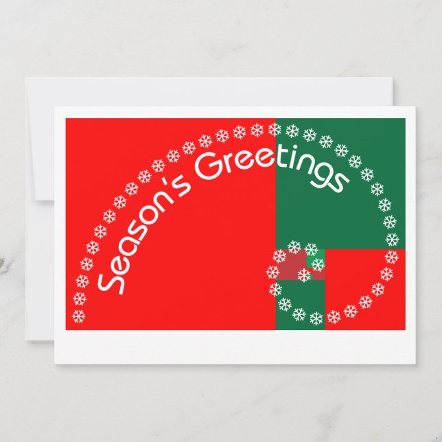Cartes Pour Fêtes Annuelles Bonnes Fêtes de Fibonacci (Devant)