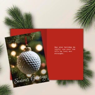 Cartes Pour Fêtes Annuelles Bonnes Fêtes de golf rouge Noël plié