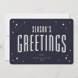 Cartes Pour Fêtes Annuelles Bonnes Fêtes de la marine foncée Stars rétro Appar