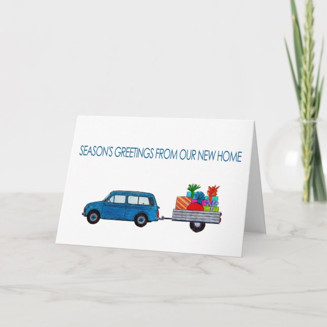 Cartes Pour Fêtes Annuelles Bonnes Fêtes de voiture de Noël (Devant)