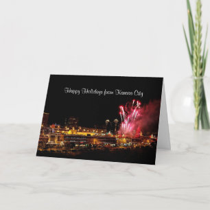 Cartes Pour Fêtes Annuelles Bonnes fêtes feux d'artifice de plaza de Kansas