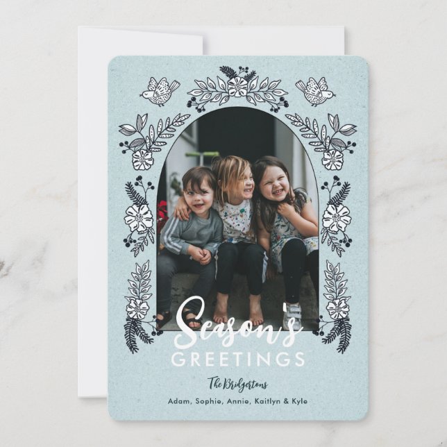 Cartes Pour Fêtes Annuelles Bonnes Fêtes Fleurs Photo Arch Cute (Devant)