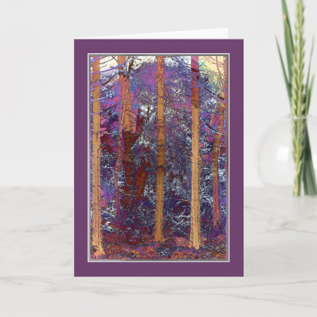 Cartes Pour Fêtes Annuelles Bonnes Fêtes - Forêt pourpre à Sunshine (Devant)