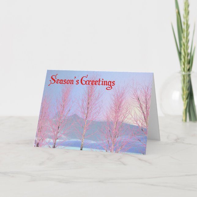 Cartes Pour Fêtes Annuelles Bonnes Fêtes - Framboise Crème Birch (Devant)