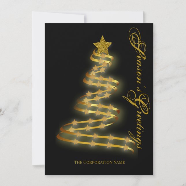 Cartes Pour Fêtes Annuelles Bonnes Fêtes Gold Tree étoiles Abstrait (Devant)