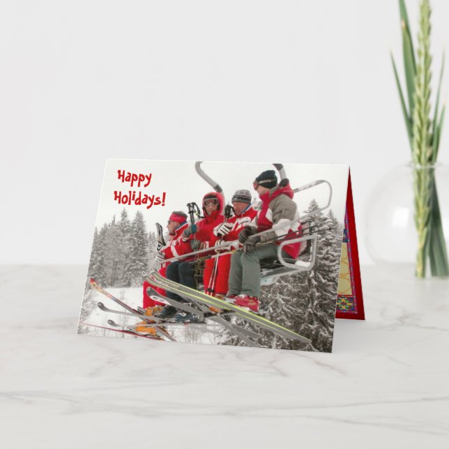 Cartes Pour Fêtes Annuelles Bonnes fêtes, la vie de ski (Devant)