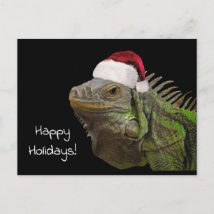 Cartes Pour Fêtes Annuelles Bonnes fêtes lézard d'iguane avec un casquette de