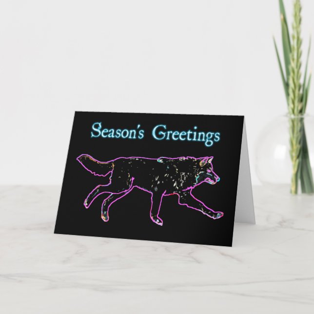 Cartes Pour Fêtes Annuelles Bonnes Fêtes - Loup électrique (Devant)