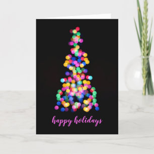 Cartes Pour Fêtes Annuelles Bonnes fêtes lumières colorées abstraites d'arbre