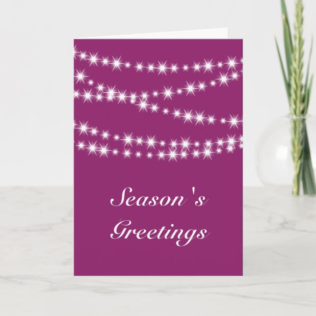 Cartes Pour Fêtes Annuelles Bonnes Fêtes lumineuses à fil (magenta) (Devant)