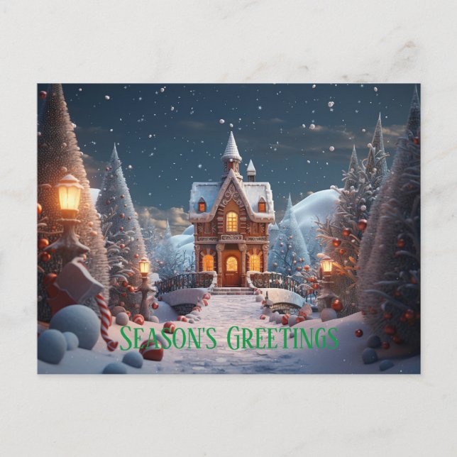 Cartes Pour Fêtes Annuelles Bonnes Fêtes Maison de pain d'épices Noël (Devant)