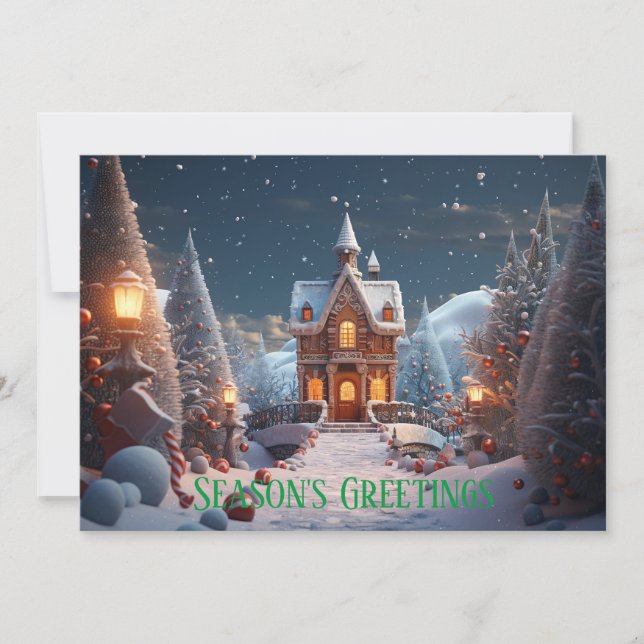 Cartes Pour Fêtes Annuelles Bonnes Fêtes Maison de pain d'épices Noël (Devant)