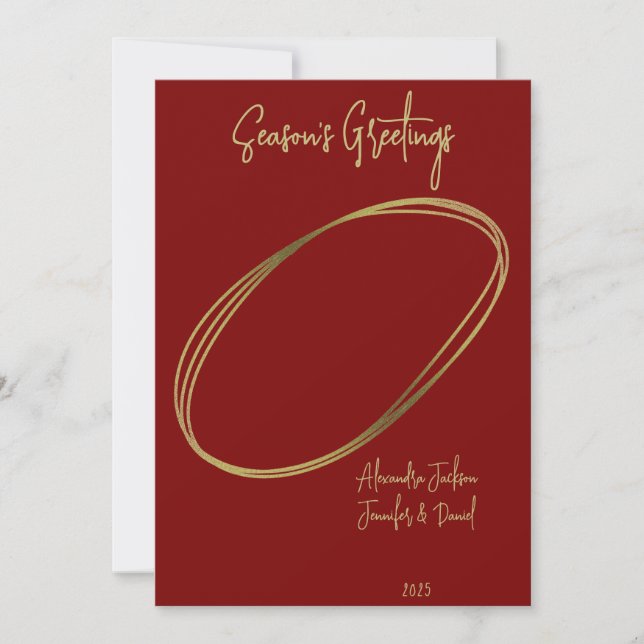 Cartes Pour Fêtes Annuelles Bonnes Fêtes minimales rouges profondes Noël (Devant)