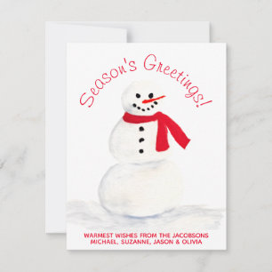 Cartes Pour Fêtes Annuelles Bonnes Fêtes motoneige Aquarelle mignonne
