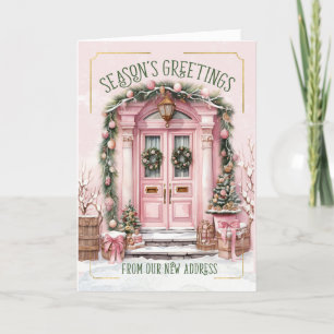 Cartes Pour Fêtes Annuelles Bonnes Fêtes Nouvelle adresse Rose Nouvelle maison