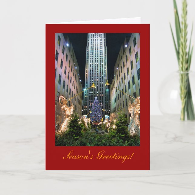 Cartes Pour Fêtes Annuelles Bonnes Fêtes : NYC Rockefeller Center Tree A1 (Devant)