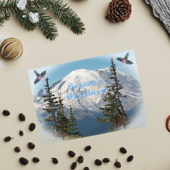 Cartes Pour Fêtes Annuelles Bonnes Fêtes Paysage du Mont Rainier (In Situ)