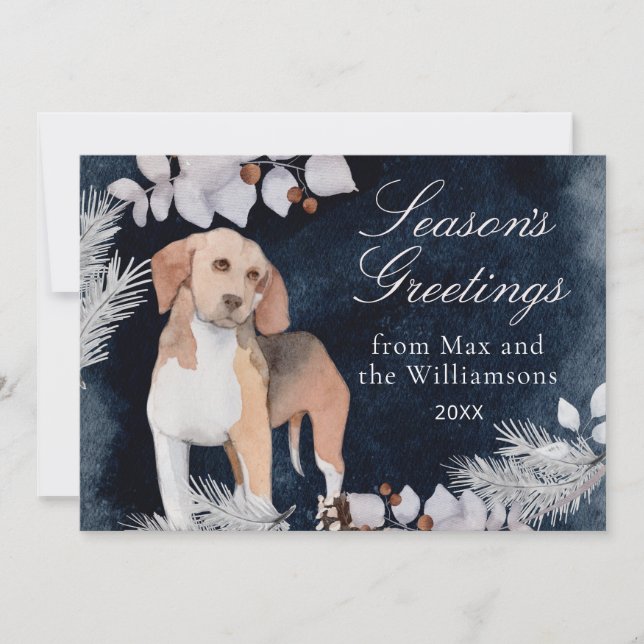 Cartes Pour Fêtes Annuelles Bonnes Fêtes personnalisées beagle (Devant)