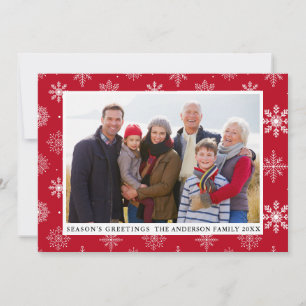 Cartes Pour Fêtes Annuelles Bonnes Fêtes Photo Snowflakes Rouge