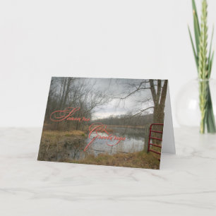 Cartes Pour Fêtes Annuelles Bonnes Fêtes - Porte Rouge Dans La Pluie