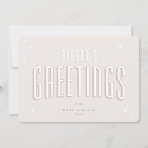 Cartes Pour Fêtes Annuelles Bonnes Fêtes rose pâle Étoiles rétro Appartement