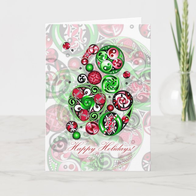 Cartes Pour Fêtes Annuelles Bonnes fêtes rouages celtiques (Devant)