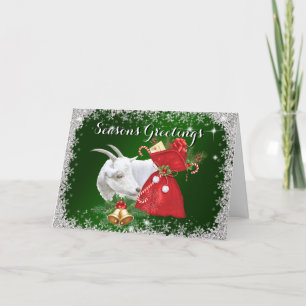 Cartes Pour Fêtes Annuelles Bonnes Fêtes Saanen Chèvre Noël Salutation