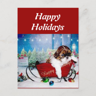 Cartes Pour Fêtes Annuelles Bonnes fêtes Shih Tzu