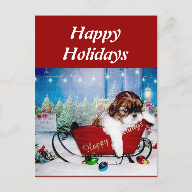Cartes Pour Fêtes Annuelles Bonnes fêtes Shih Tzu (Devant)