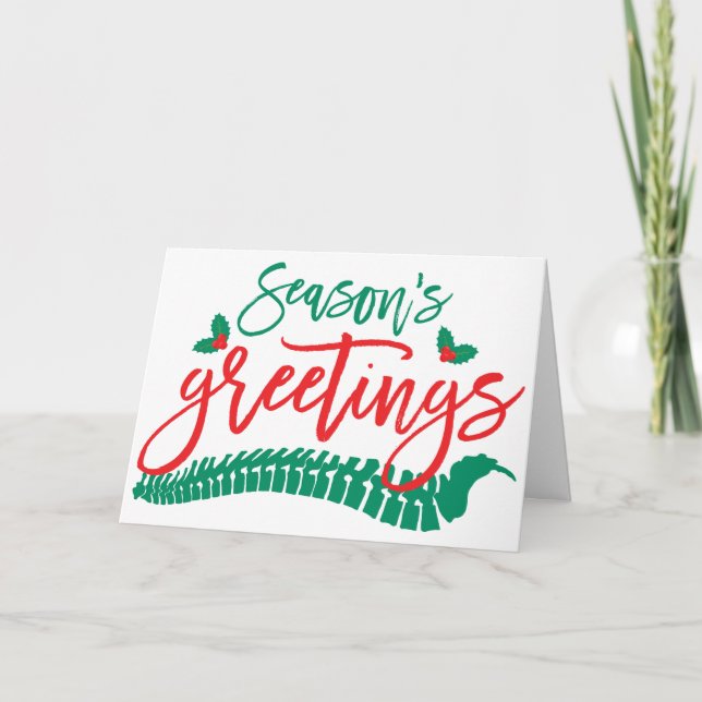 Cartes Pour Fêtes Annuelles Bonnes Fêtes Spine et Chiropratique Holly (Devant)
