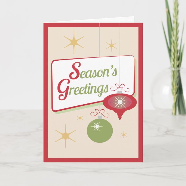 Cartes Pour Fêtes Annuelles Bonnes Fêtes style rétro Noël (Devant)