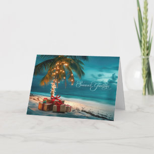 Cartes Pour Fêtes Annuelles Bonnes Fêtes Tropical Beach Island Palm