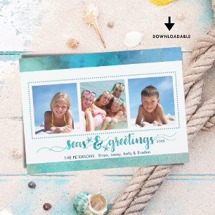 Cartes Pour Fêtes Annuelles Bonnes Fêtes tropicales Trois photos