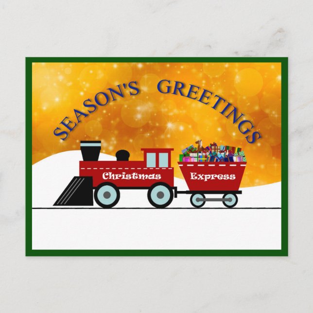 Cartes Pour Fêtes Annuelles Bonnes Fêtes v.5d : Express de Noël (train) (Devant)