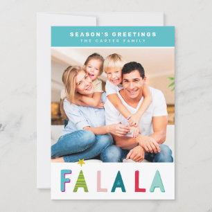 Cartes Pour Fêtes Annuelles BONNES FÊTES vacances falala typographie aqua