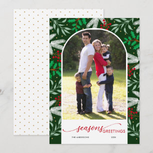 Cartes Pour Fêtes Annuelles Bonnes Fêtes vertes en arc de verdure