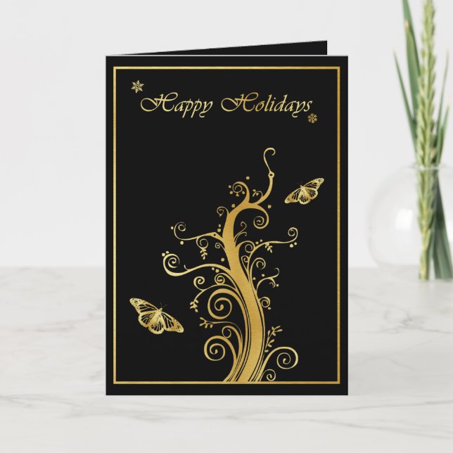 Cartes Pour Fêtes Annuelles Bonnes fêtes - vigne et papillon (Devant)