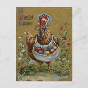 Cartes Pour Fêtes Annuelles Bonnet de fleurs d'oeufs peints couleur de Pâques 