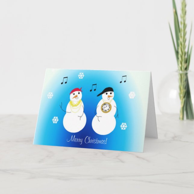 Cartes Pour Fêtes Annuelles Bonshommes de neige rappeurs (Devant)