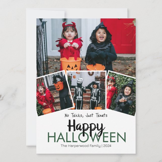 Cartes Pour Fêtes Annuelles Boo citrouille jack-o-lanterne Halloween Collage p (Devant)
