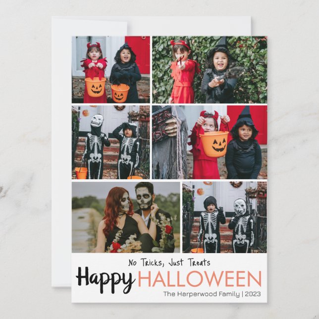 Cartes Pour Fêtes Annuelles Boo citrouille jack-o-lanterne Halloween Collage p (Devant)