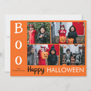 Cartes Pour Fêtes Annuelles Boo citrouille jack-o-lanterne Halloween Collage p