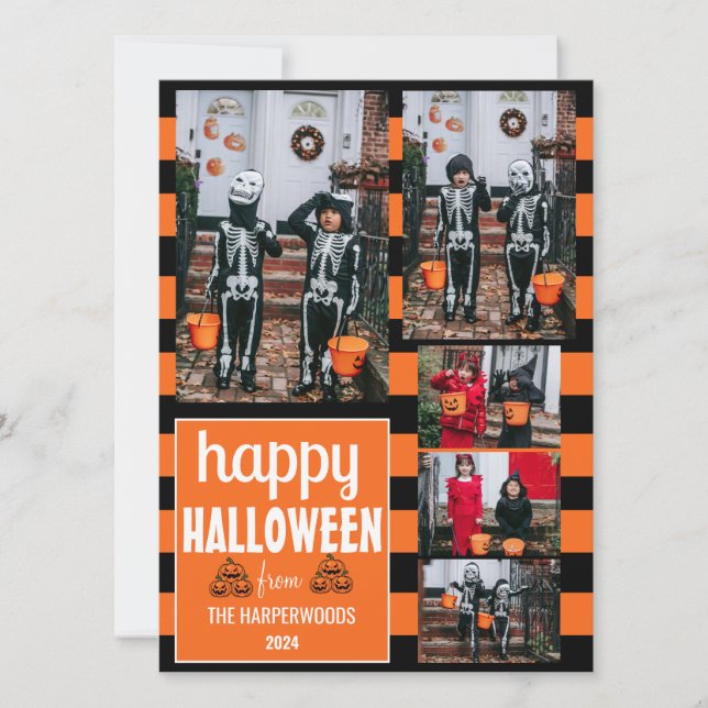 Cartes Pour Fêtes Annuelles Boo citrouille jack-o-lanterne heureux Halloween 5 (Devant)